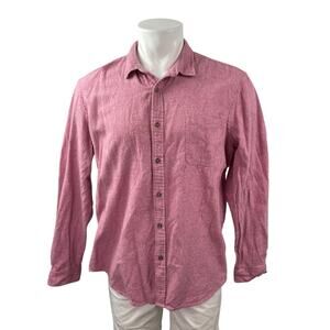 14th & Union Men's Pink Long Sleeve Chest Pocket Button Down Shirt Top Size XL